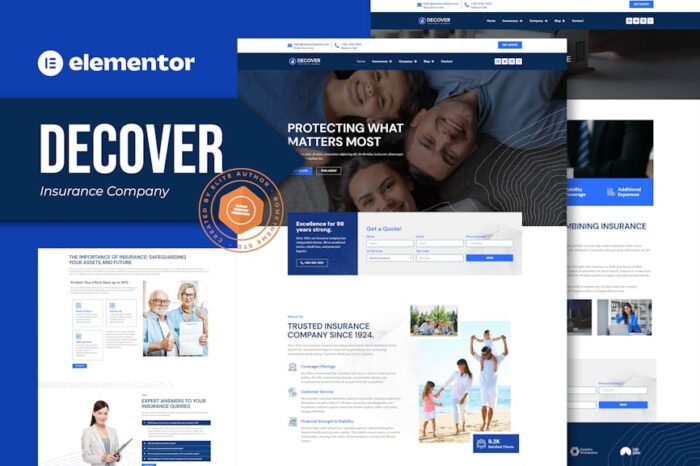 Decover - Insurance Company Elementor Pro Template Kit