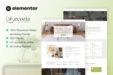 Decozia - Interior Design Service Elementor Template Kit