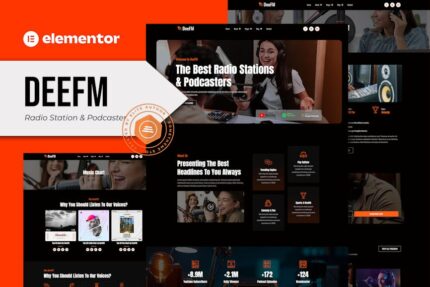 DeeFM - Radio Station & Podcaster Elementor Pro Template Kit