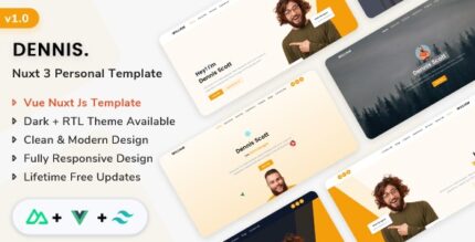 Dennis - Vue Nuxt.js Personal & Minimal Portfolio Template