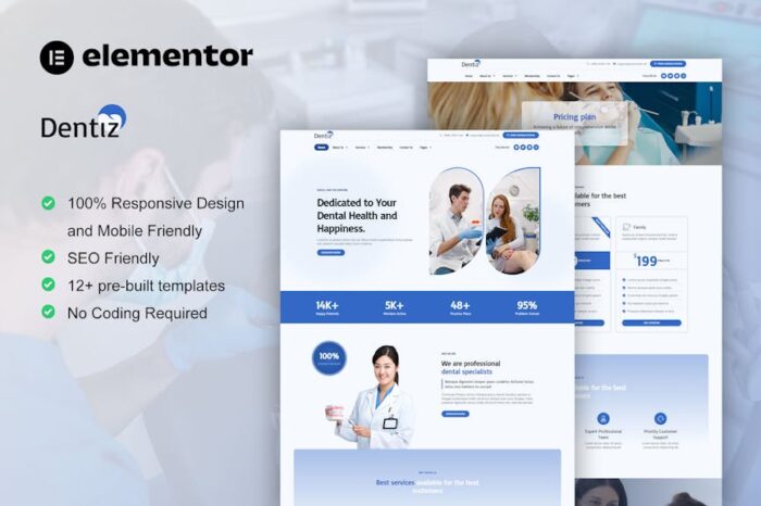 Dentiz - Dentist & Dental Care Elementor Pro Template Kit