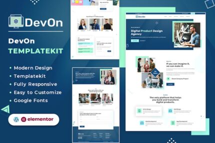 DevOn Digital Product Design Agency Elementor Template Kit