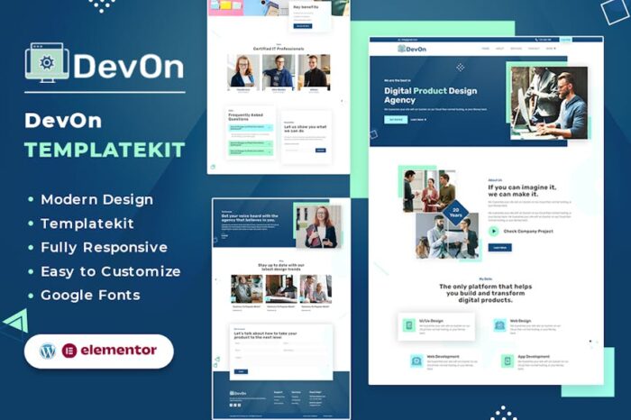 DevOn Digital Product Design Agency Elementor Template Kit