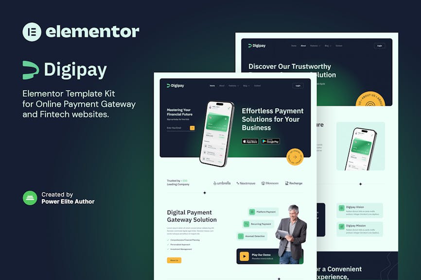 Digipay - Online Payment Gateway & Fintech Elementor Template Kit Digipay - Online Payment Gateway & Fintech Elementor Template Kit