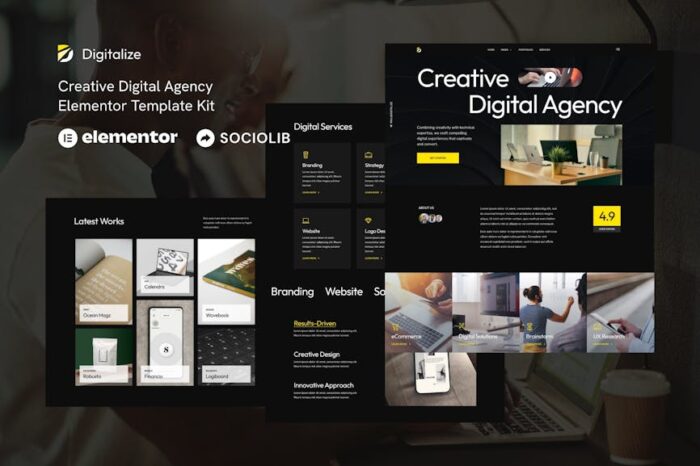 Digitalize - Creative Digital Agency & Portfolios Elementor Template Kit