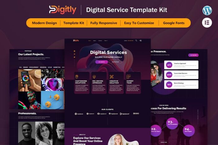 Digitly - Digital Service Agency Elementor Template Kit