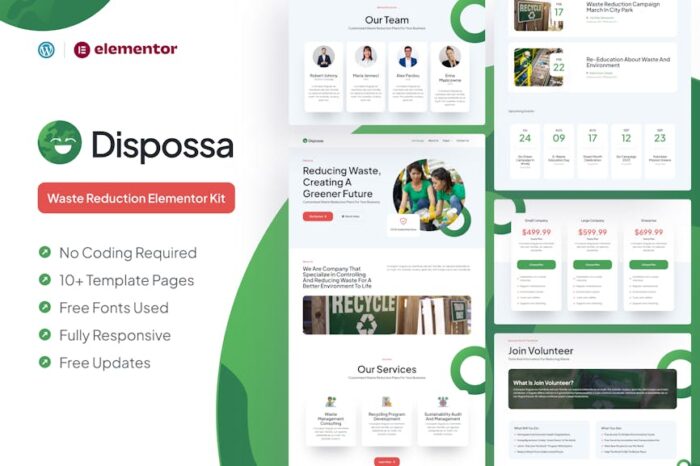 Dispossa - Waste Reduction Elementor Pro Template Kit