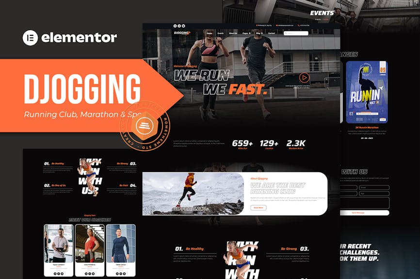 Djogging - Running Club Marathon & Sport Elementor Pro Template Kit Djogging - Running Club Marathon & Sport Elementor Pro Template Kit