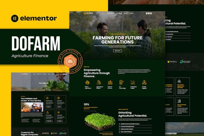 Dofarm - Agriculture Finance Elementor Pro Template Kit