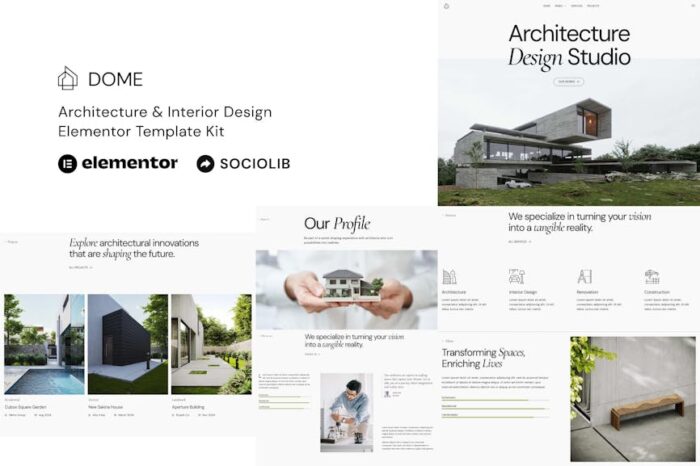 Dome - Architecture & Interior Design Elementor Template Kit