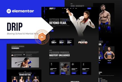 Drip - Boxing School & Martial Arts Elementor Template Kit