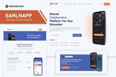 Earlnapp - Online Education App Elementor Template Kit