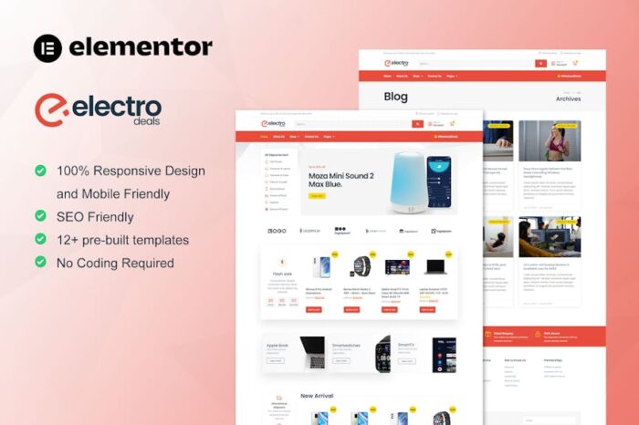 ElectroDeals - Woocommerce Electronic Store Elementor Template Kit