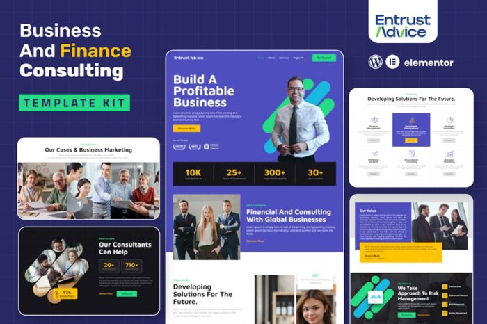 Entrust Advice - Business & Finance Consulting Elementor Template Kit