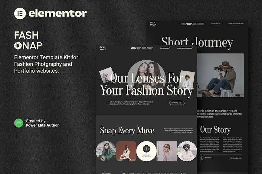 Fashnap - Fashion Photography & Portfolio Elementor Template Kit Fashnap - Fashion Photography & Portfolio Elementor Template Kit