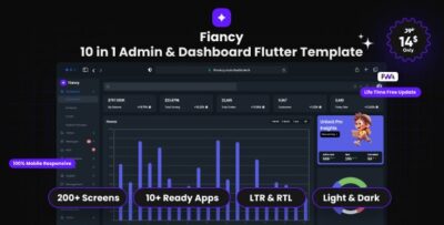 Fiancy - 10 in 1 Admin & Dashboard Flutter Template - Flutter Admin Panel - Flutter Web Responsive