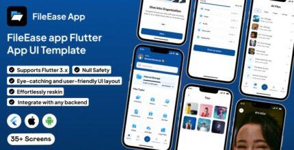 FileEase UI template Cloud File Management App in Flutter FileAero App template