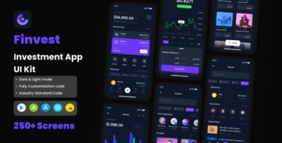 Finvest - Investments & Finance App React Native CLI Ui Kit