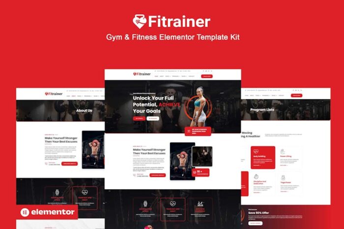 Fitrainer - Gym & Fitness Elementor Pro Template Kit