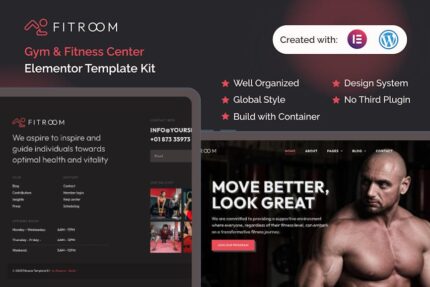 Fitroom - Gym & Fitness Center Elementor Template Kit