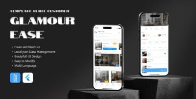 Flutter Glamour Ease Customer V1 UI Template - Modern & Multi-language