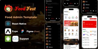 Food Fest - Mobile React Native Expo Food Admin App Template