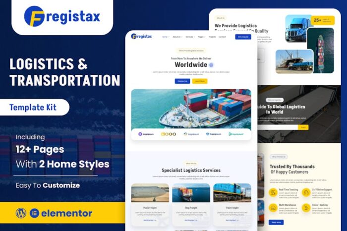 Fregistax - Cargo & Logistics Elementor Template Kit