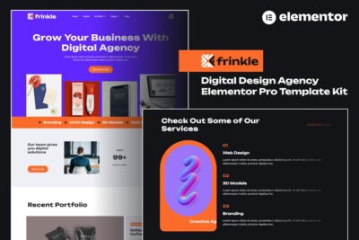 Frinkle - Digital Design Agency Elementor Pro Template Kit