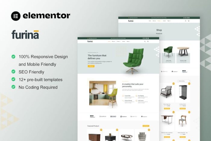 Furina - Furniture Shop WooCommerce Elementor Pro Template Kit