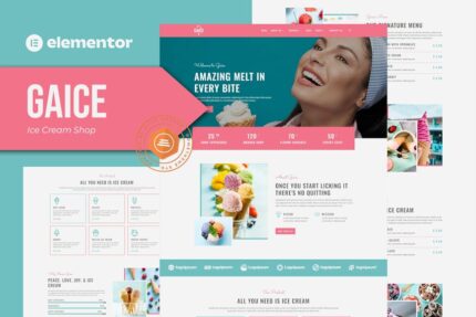 Gaice - Ice Cream Shop Elementor Template Kit