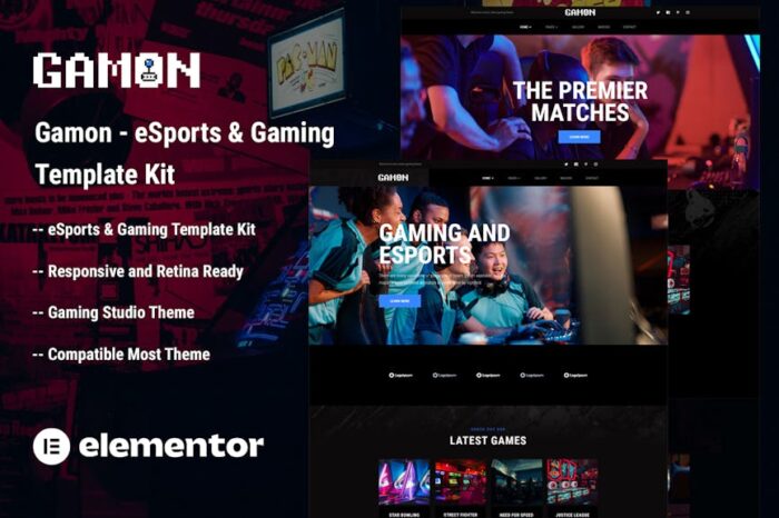 Gamon - eSports & Gaming Elementor Template Kit