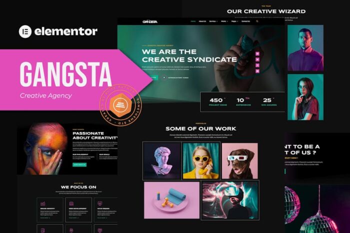 Gangsta - Creative Agency & Portfolio Elementor Template Kit