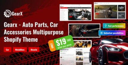 Gearx - Auto Parts, Motorcycle, Vehicles Shopify Theme