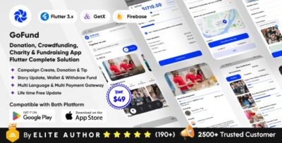 GoFund - Donation, Crowdfunding, Charity & Fundraising App Raise Funds Flutter Complete Solution