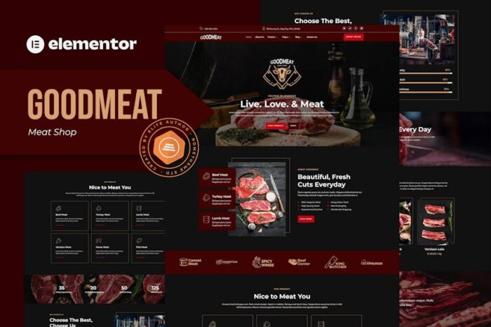 Goodmeat - Meat Shop & Butcher Elementor Template Kit