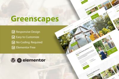 GreenScapes - Garden & Landscape Service Elementor Template Kit