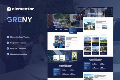 Greny - Solar & Renewable Energy Elementor Template Kit