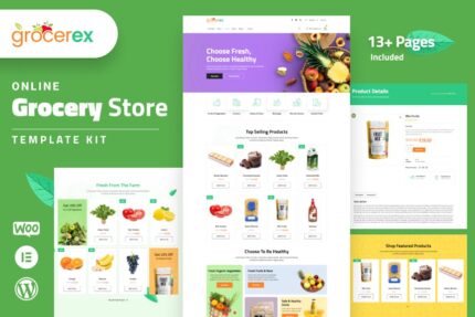 Grocerex - Grocery Store Elementor Pro Template Kit