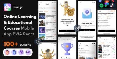 Guruji - Online Learning and Education Mobile App PWA React Template
