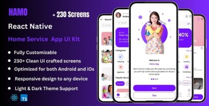 Hamo - Home Service & House Work React Native CLI App Ui Kit