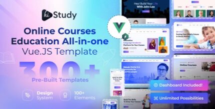 HiStudy - Online Courses & Education Vue NuxtJS Template