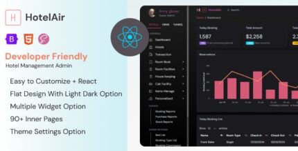 HotelAir - React Hotel Management Admin Dashboard Template