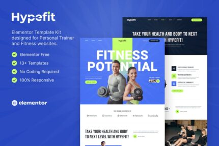 Hypefit – Personal Trainer & Fitness Elementor Template Kit