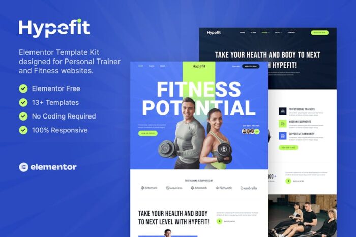 Hypefit – Personal Trainer & Fitness Elementor Template Kit