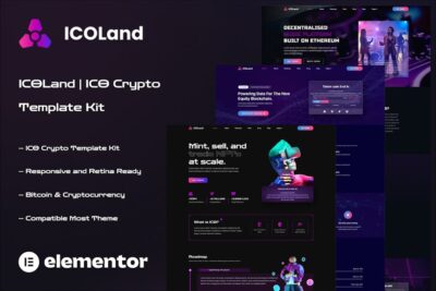 ICOLand - NFT Cryptocurrency Elementor Template Kit