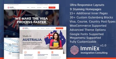 ImmiEx - Immigration and Visa Consulting WordPress Theme V1.3.8