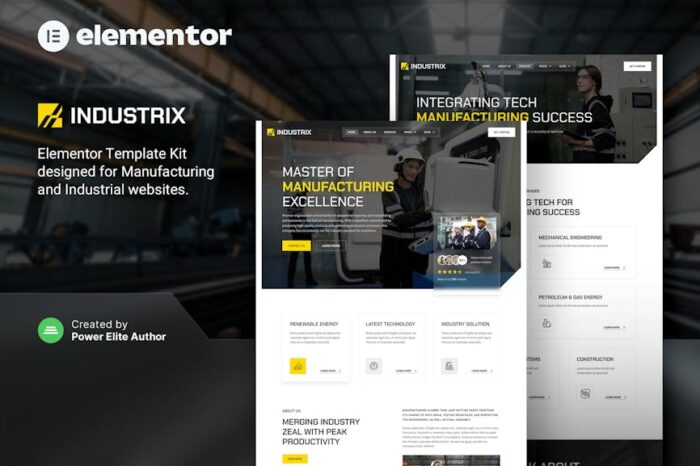 Industrix – Manufacturing & Industrial Elementor Template Kit