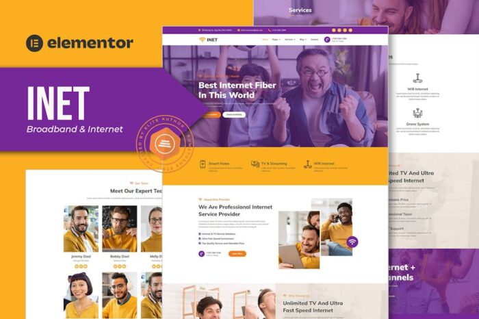 Inet - Broadband & Internet Service Provider Elementor Pro Template Kit