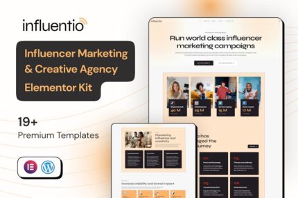 Influentio Influencer Influentio - Marketing & Creative Agency Elementor Pro Template Kit