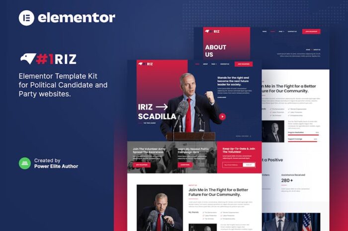 Iriz – Political Candidate & Party Elementor Template Kit